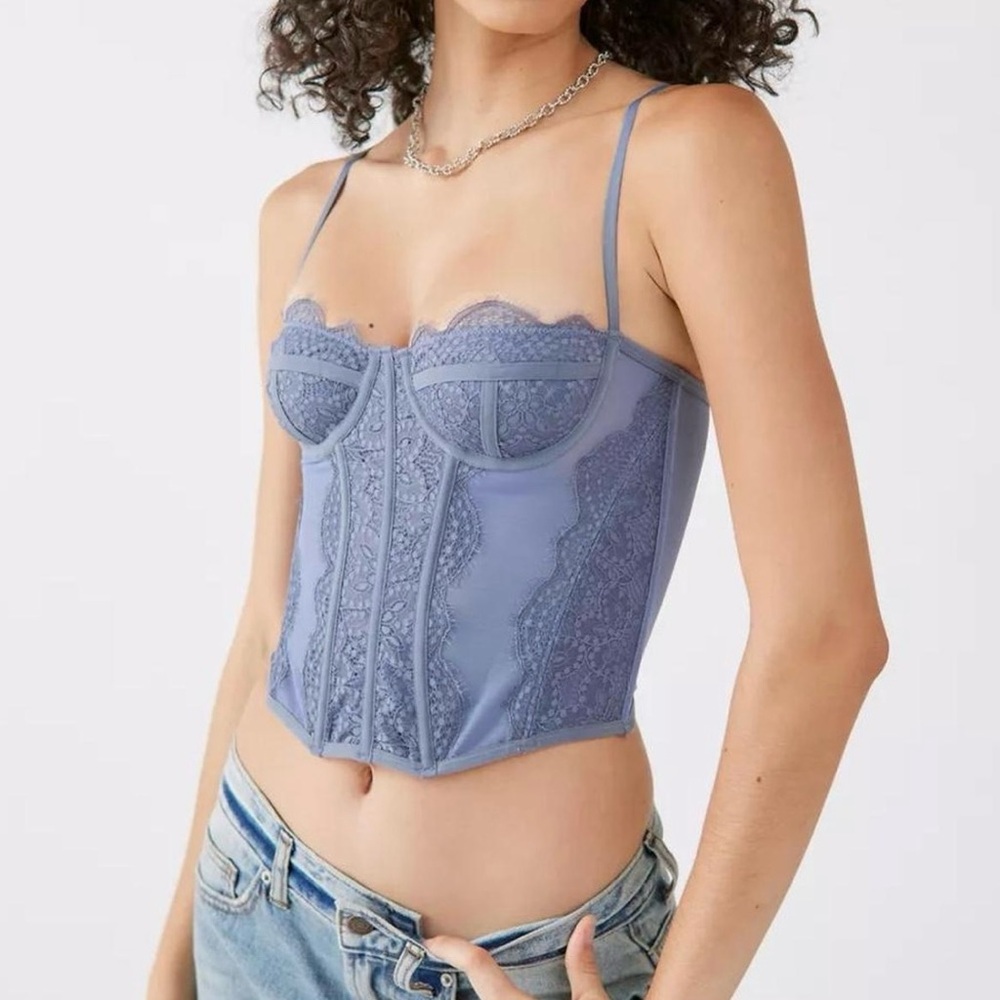 Urban Outfitters Out From Under Modern Love Corset Top Fairy Lace Womens Sz. S - Picture 2 of 13
